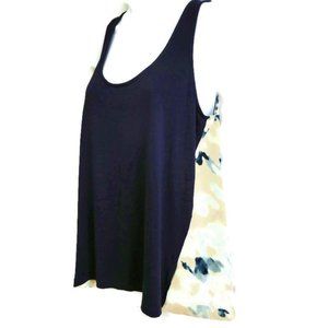 Deletta Tank Top Jersey Pleated Back Geo Hi Low S